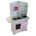 Vintage Big Wooden Toy Kitchen with sink cabinet